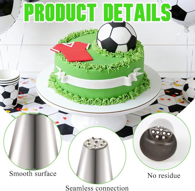 BLMHTWO 3pcs Grass Piping Tip, Stainless Steel Grass Tip for Cake Decorating, Multi Opening Frosting Tips for Cake Cupcake Decoration DIY Baking Tools Supplies