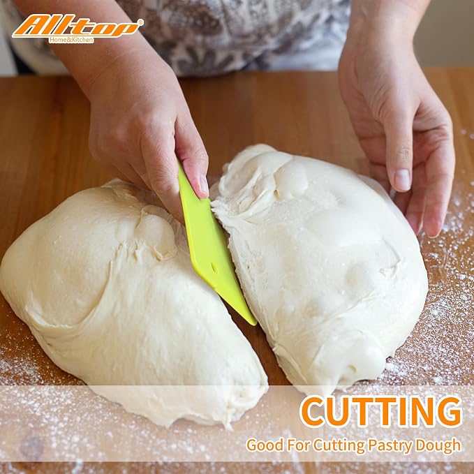ALLTOP Hard Bench Scraper – Premium Quality Bread Tools for Homemade Baking,Dough Cutter with Versatile Usage - Vibrant and Ergonomic Plastic Bowl Scrapers for Your Kitchen