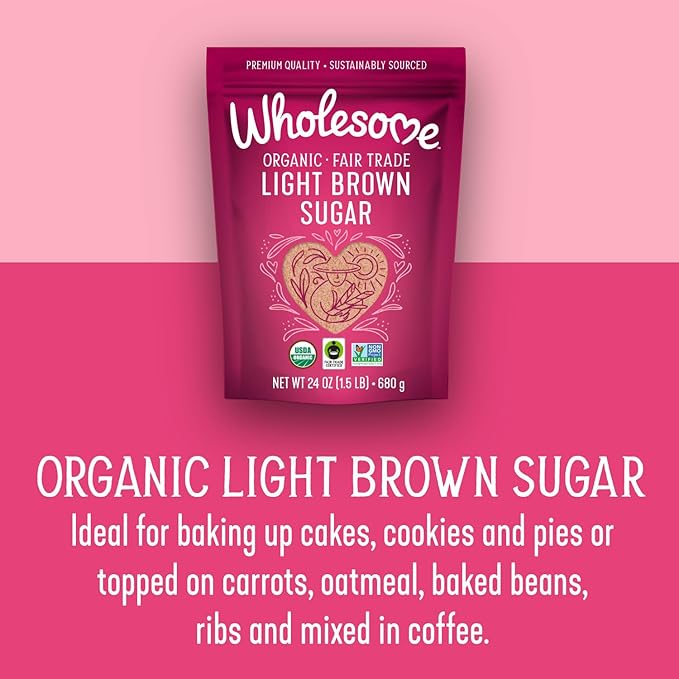 Wholesome Fair Trade Organic Light Brown Sugar, 24oz, 6-Pack