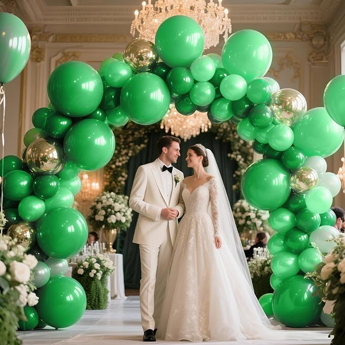 KAWKALSH Green Balloon Arch Kit 111Pcs 18 12 5 Inch Latex Party Balloons Garland for Birthday Baby Shower Wedding Engagement Anniversary Christmas Party Decorations