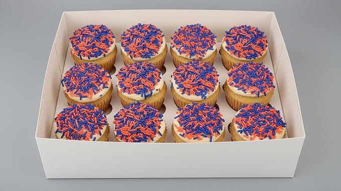 NCS Orange & Dark Blue Jimmies Edible Sprinkles – Cupcake, Cake & Cookie Decorations, 7 oz