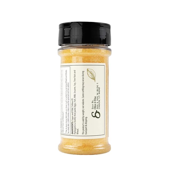 Olive & Vine Yellow Sanding Sugar, Sweet Finish, For Baking & Decorating, Rich Tradition, Authentic Taste, For Global Recipes (7.2 Ounce)