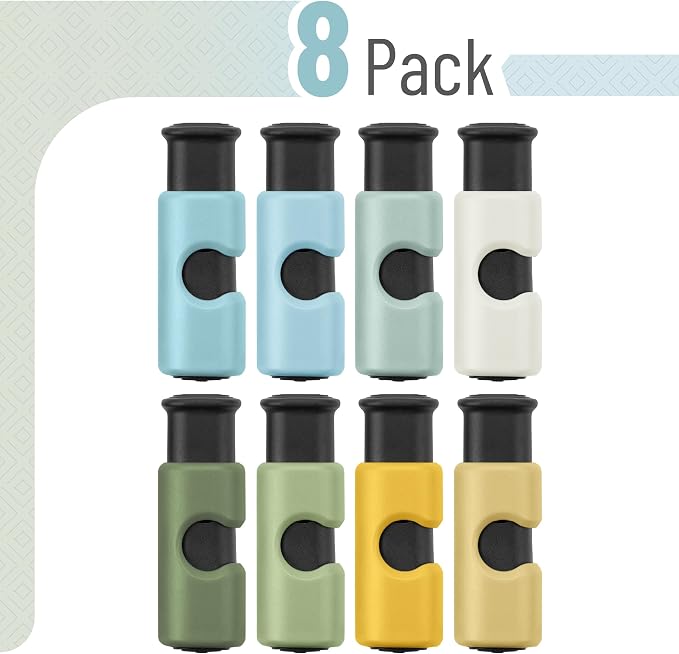 Mr. Pen- Squeeze and Lock Bread Bag Clips, 2.4 Inch, 8 Pack | Multicolor Squeeze Lock Clips, Reusable Bag Closures for Bread, Snacks, Coffee, Food Storage, Fits Thick and Thin Bags