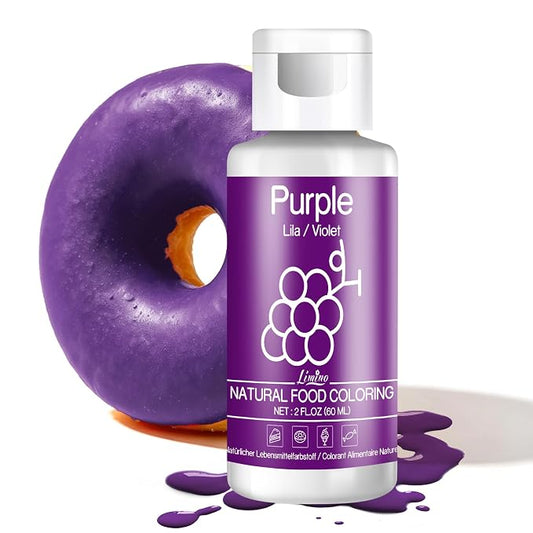 Natural Food Coloring - 2 fl.oz Plant-Based Liquid Food Coloring, Artificial Dye Free, All Nature Food Dye for Baking, Cake Decorating and Fondant, Organic Food Color for Icing, Frosting (Purple)