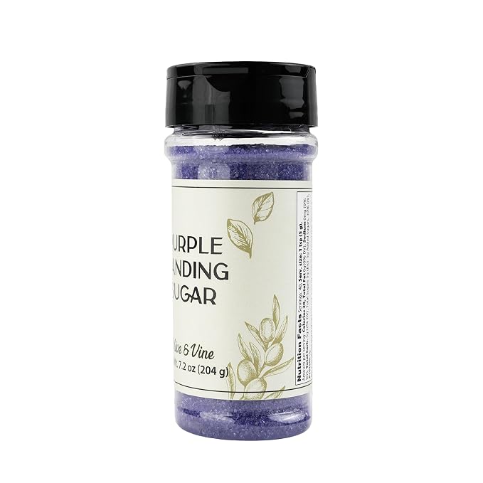 Olive & Vine Purple Sanding Sugar, Sweet Finish, For Baking & Decorating, Rich Tradition, Authentic Taste, For Global Recipes (7.2 Ounce)
