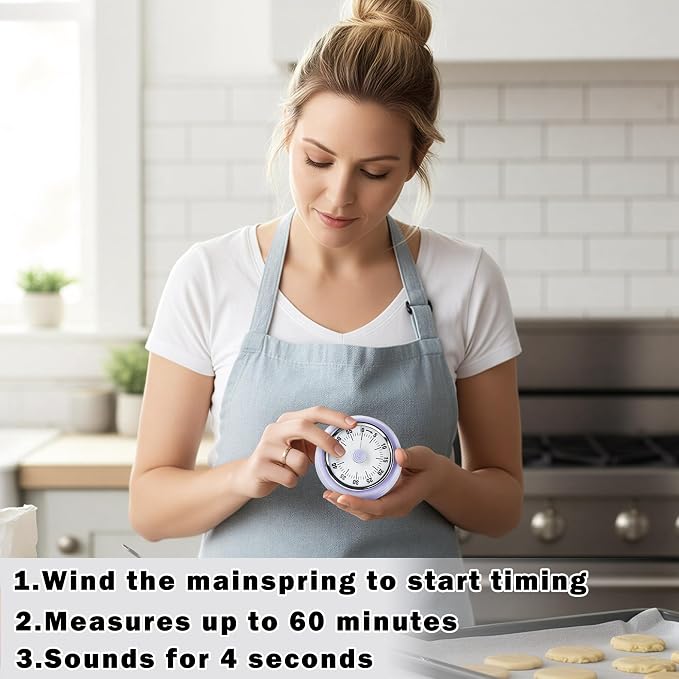 60-Minute Magnetic Visual Timer, Silent Operation and No Battery Needed, Time Management Tools for Kitchen, Homeschool Desk, Office Meetings & Home Learning Timer (Purple)
