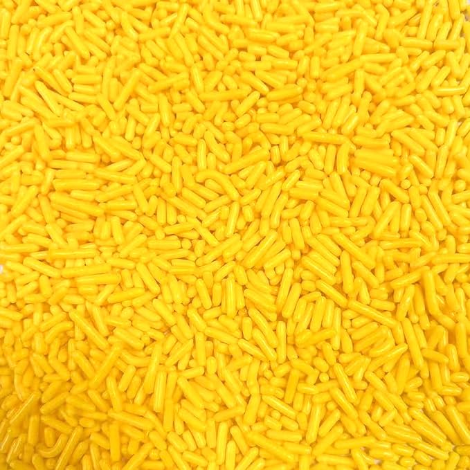 PhilaeEC Yellow Jimmies Sprinkle Edible Soft Jimmies Sprinkle for Cake Decoration Cupcake Topper Cookie Baking Decorations Halloween Christmas Valentine Supplies 2.75oz/78g