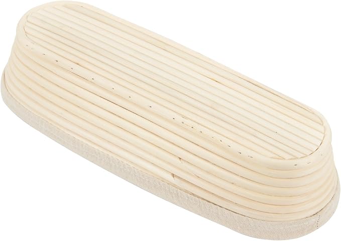 14 inch Long Banneton Bread Proofing Basket, BetterJonny Artisan Bread Dough Proofing Rattan Basket +Liner Combo for Professional and Home Bakers