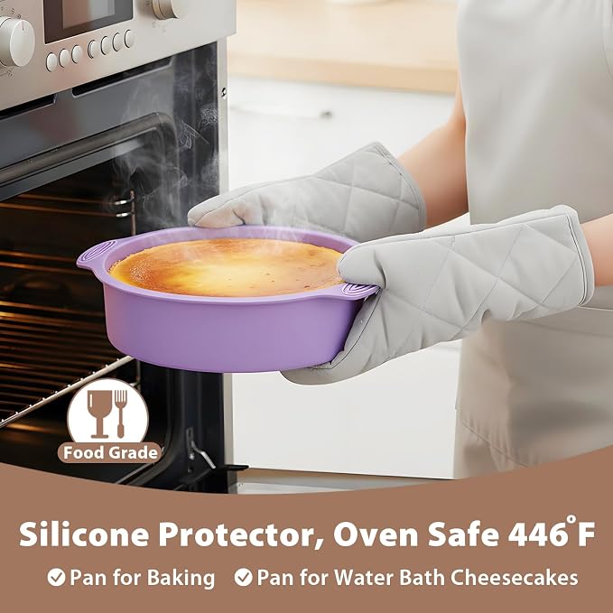 Springform Pan 9 Inch Nonstick Cheesecake Pan with Protector, Leakproof Spring Form Pan for Cheesecake, Round Cheese Cake Pans for Baking, 9 Inch Springform Cake Pan with 50Pcs Parchment Paper