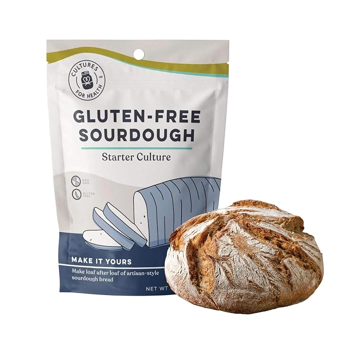 Cultures for Health Gluten Free Sourdough Starter | Heirloom Dehydrated Culture for Baking Gluten Free Bread | DIY Pasta, Pizza Dough, Pie Crust, & More | Non-GMO Prebiotic Sourdough Bread