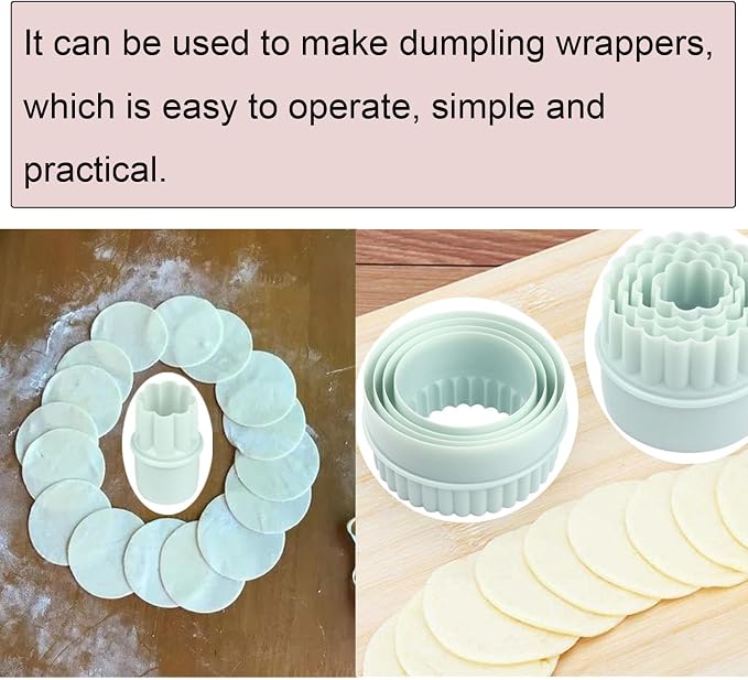 8 Pack Biscuit Cutter Set Round Cookie Cutters Cookie Dough Cutter for Baking Dough Pastry Mini Apple Pie Tea Sandwich Scone English Muffin Fondant Decoration Donuts Jam Tarts Appetizer