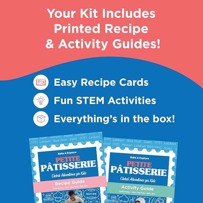 BāKIT Box Gluten-Free Macaron Baking Kit for Kids – Make Rosette French Macarons with Chocolate Buttercream – DIY Gluten-Free Dessert Kit with Pre-Measured Ingredients – STEM Activity for Girls & Boys