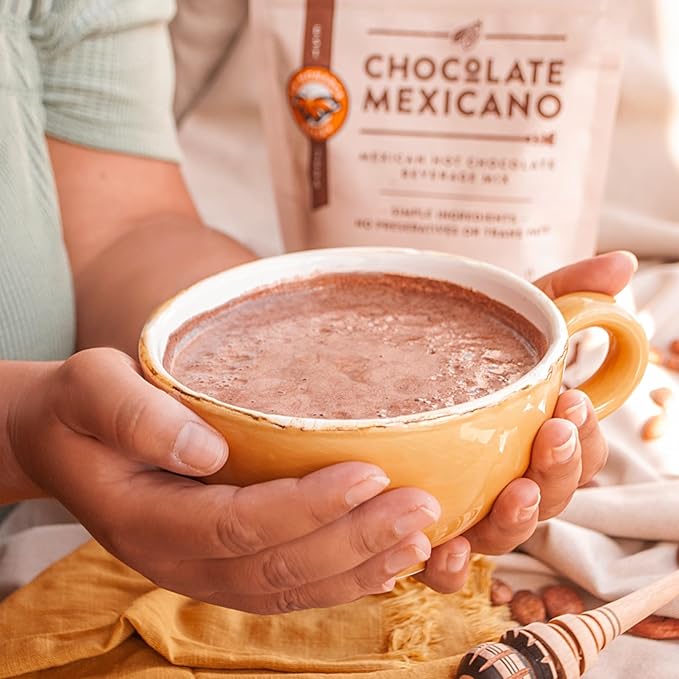 Mexican Hot Chocolate, 32 Ounce (2lb), Authentic Mexican Style Hot Chocolate Mix with Organic Cacao Beans and Cinnamon by La Monarca Bakery | Authentic Mexican recipe from award-winning bakery - rich, creamy texture with premium organic ingredients