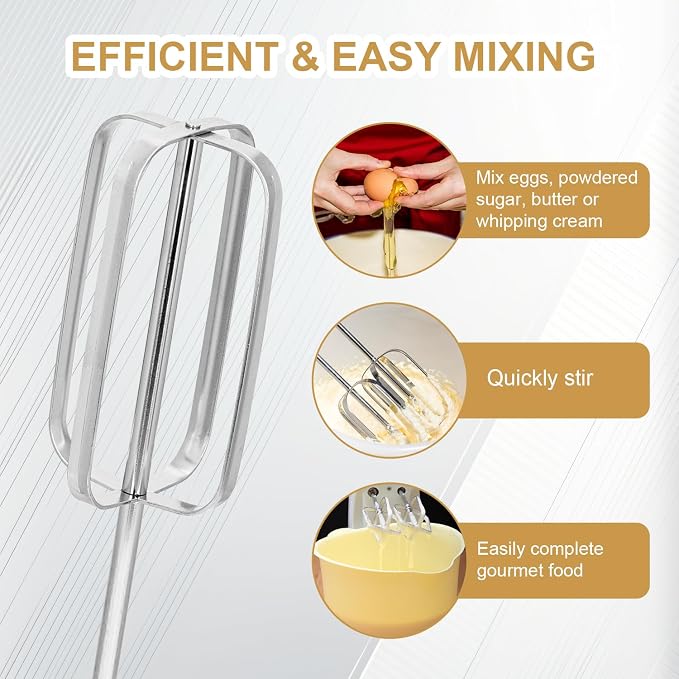 4pcs Hand Mixer Beaters Attachments, Stainless Steel Hand Mixer Replacement Beaters Electric Mixer Parts for Hamilton Beach Hand Mixer 62682RZ 62692 62695V 64699