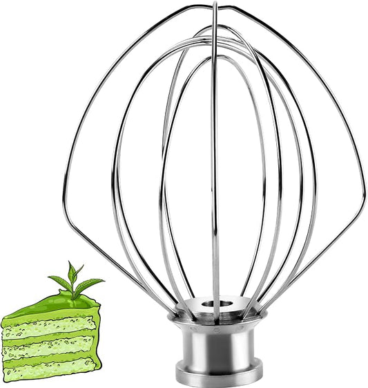 K45WW Wire Whip Attachment for Tilt-Head Stand Mixer 6-Wire Fits For k-i-t-c-h-e-n-a-i-d 4.5-5QT Title-Head Stand Mixer K45 KSM90,Stainless Steel,Egg Cream Stirrer,Cakes Mayonnaise Whisk by Sikawai