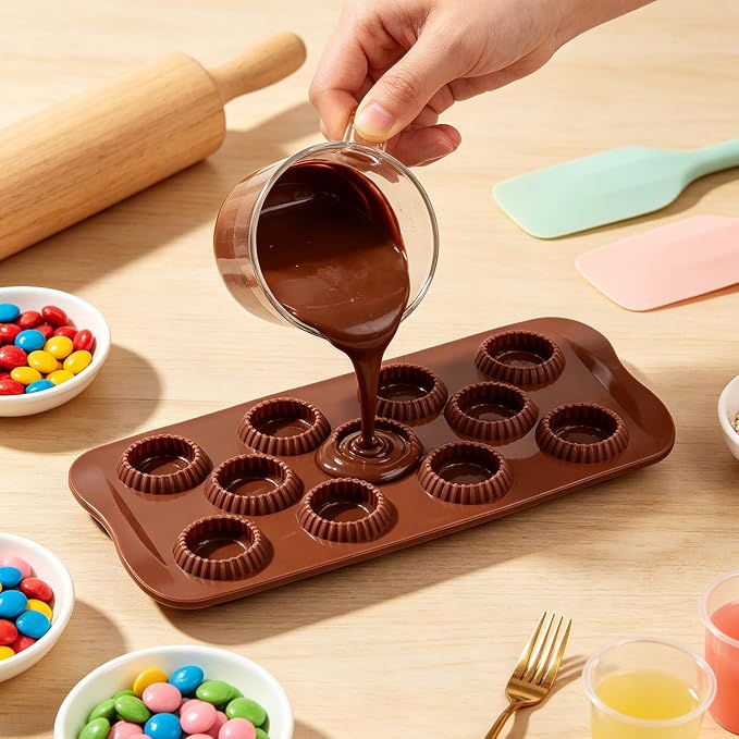 11 Cavity Donut Shaped Silicone Chocolate Molds For Candy Chocolate Baking