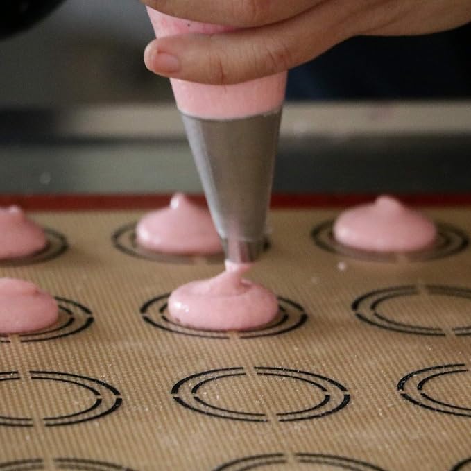 Kasmoire 9 Pcs Round Piping Tip,Macaron Piping Tip,Cake and Cookie Decorating Plain Tube Set