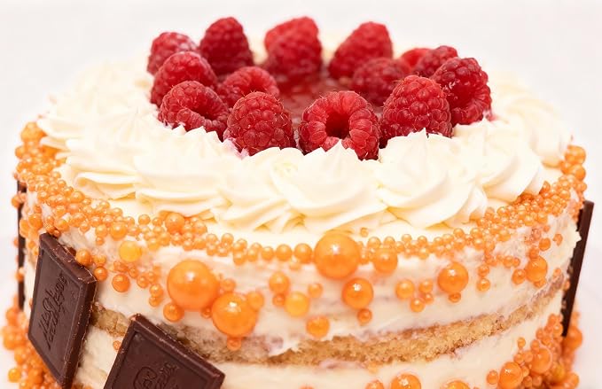 Zali Edible Pearl Sprinkles, Peach Orange, 26 Colors Mixed Size | Sugar Pearls, For Cakes, Cupcakes, Cookies, Donuts & Ice Cream, Gluten Free, Food Grade, Wedding & Festival Decoration