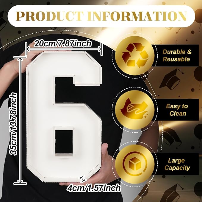 HILAVO 2026 Charcuterie Number Fillable, 4Pcs 13.7" Numbers Charcuterie Board Box 2026 Graduation Decorations Food Serving Tray for Congrats Grad Sports Event Birthday Party Supplies