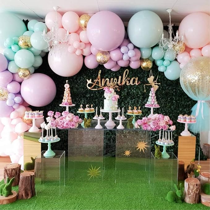 105pcs Pastel Balloons Arch Garland Kit 5" 10" 12" 18 inch Macaron Color Pastel Balloon Different Sizes and Gold Confetti Balloon Set for Easter Wedding Birthday Baby Shower Party Decorations