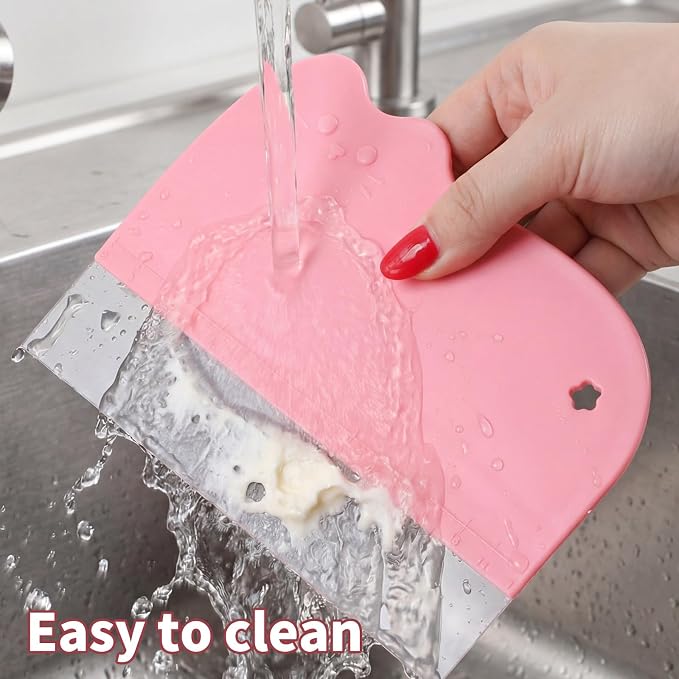 2 Pack Cake Smoother Scraper Flexible Plastic Cakes Scraper‌ with 5 Pack Transparent Scrapers Cake Decorating Supplies Kitchen DIY Baking Tool for Bakery Pastry Decoration