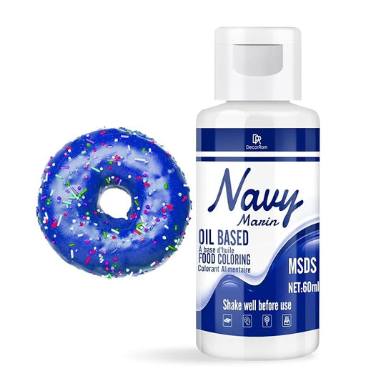 Oil Based Food Coloring - Vibrant Food Coloring for Chocolate, Candy Melts, Baking, Cake Decorating - Upgraded Edible Food Color Dye for Icing, Fondant,Butter, Cookie, DIY Crafts - 2 Fl.oz (Navy)