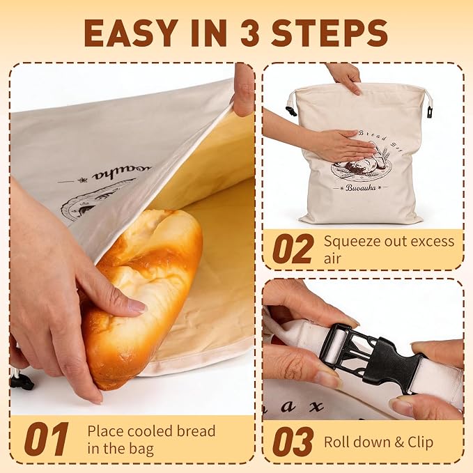 2 Pack Beeswax Bread Bags for Sourdough Homemade Bread – 17x13 Inch XL, Reusable Bread Storage Bags with Natural Cotton & Beeswax Lining to Keep Loaves Fresh, Freezer Safe