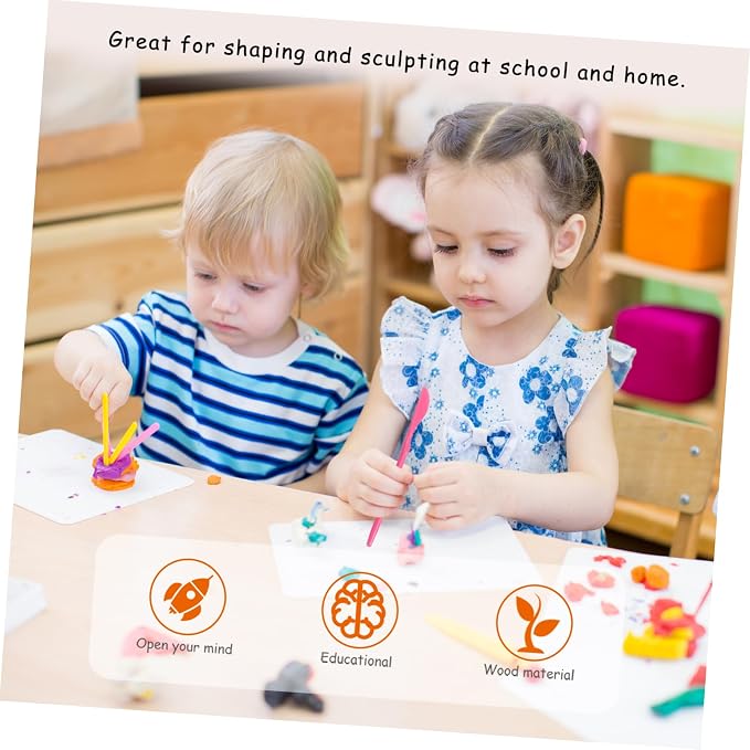 Tofficu 4sets Fondant Carving Tools Plastic Cake Decorating Pens for Sculpting and Modeling Clay for Cake Designs and Crafts