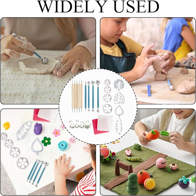 12 Pcs Spring Clay Cutters Set,3 Shapes Polymer Clay Cutters for Earrings,Polymer Clays Silicone Molds,Flower ClayPolymer Mini Molds,ClayPolymer Earring Making Kit for DIY Jewelry Accessories