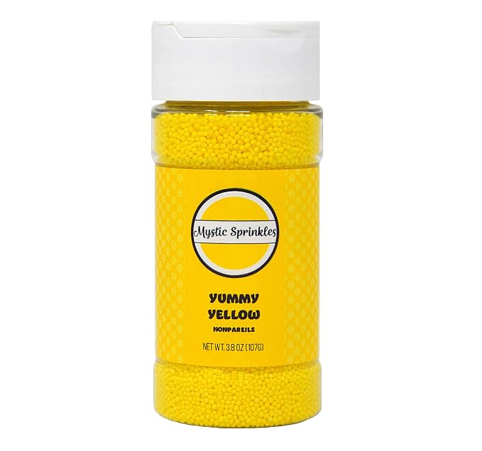 Mystic Sprinkles Solid Color Nonpareils 3.8oz Bottle (Yummy Yellow)