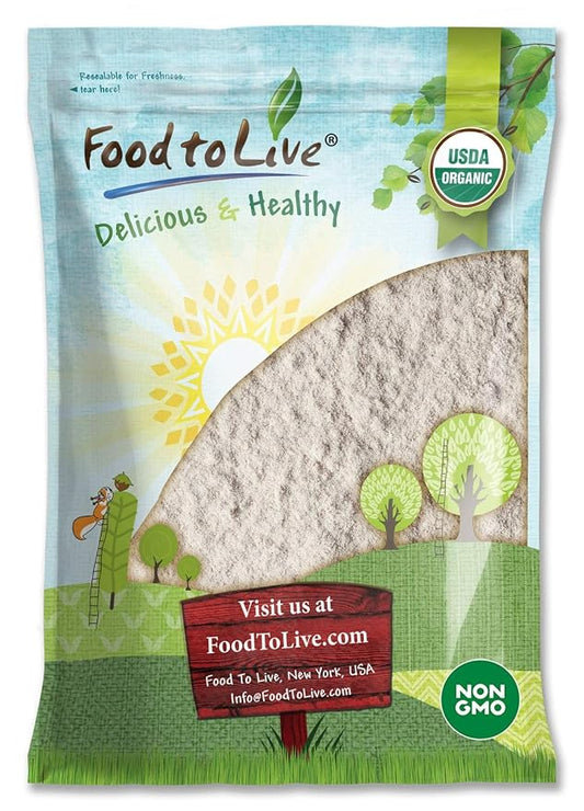 Food to Live Organic Brown Rice Flour, 10 Pounds - Non-GMO, Finely Ground from Long Grain Rice, Unbleached, Untreated, Vegan Meal, Kosher, Bulk Powder