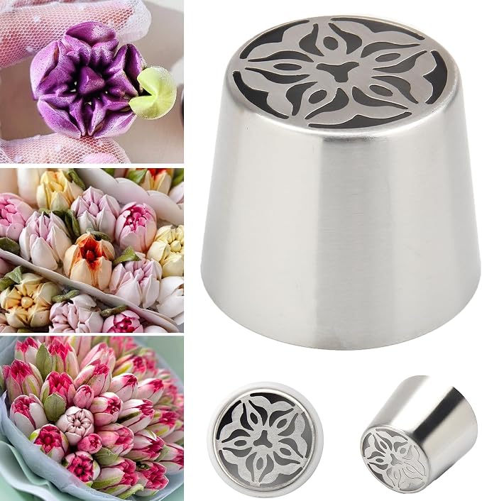 Extra Large Russian Piping Tips for Marshmallows Stainless Steel Flower Frosting Nozzles many styles Cake Decorating Baking tool for Buttercream, Cupcakes Cookies(SL41)