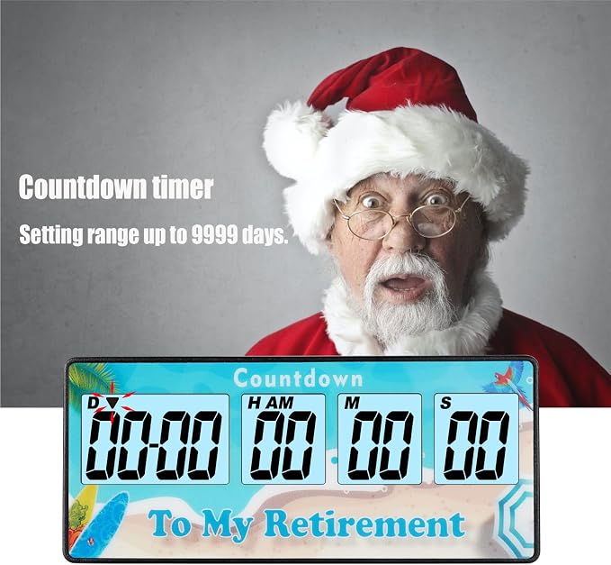 Jayron Reusable and Magnet Countdown Timer 9999 Days Digital Alarm Loud Clock Bedside Reminder, Kitchen Countdown Timer for Event Reminder Baby Retirement Cooking Pregnancy Wedding Christmas (Blue)