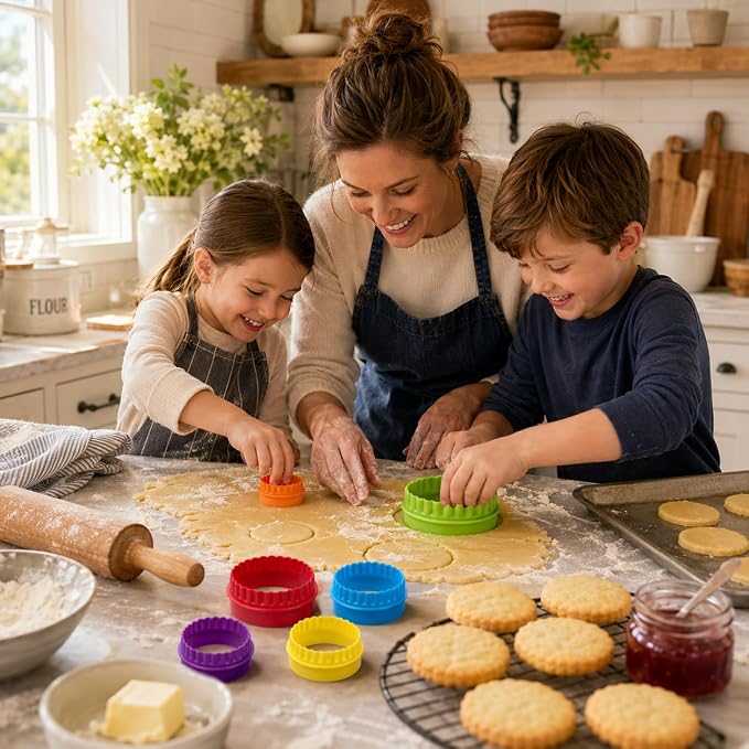 Mrs. Anderson’s Baking Double-Sided Graduated Cookie Biscuit Cutters, BPA-Free, Round, Set of 6 Graduated Sizes