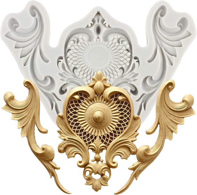 Baroque Silicone Molds Border Chocolate Scroll Fondant Mold For Sugar Cake Decorating Cupcake Topper Gum Paste Polymer Clay