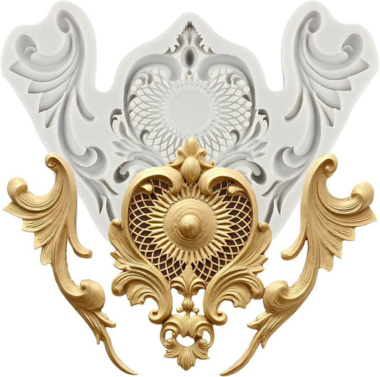 Baroque Silicone Molds Border Chocolate Scroll Fondant Mold For Sugar Cake Decorating Cupcake Topper Gum Paste Polymer Clay