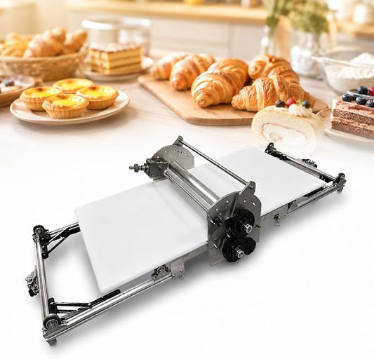 Folding Dough Sheeter, Countertop Dough Sheeter,Dough Roller Machine Stainless Steel Sheeter 0.2-25mm Adjustable Thickness Stainless Steel Manual Dough Sheeter Machine W Electric automatic