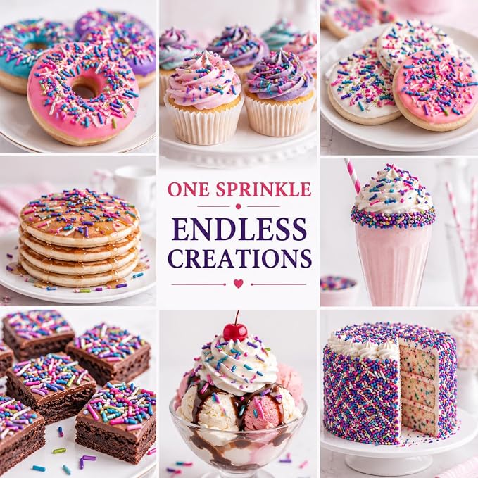 Confect Rainbow Sprinkles Mix – Custom Blend Jimmies for Cake, Cupcake & Cookie Decorating – (Frosted Rainbow) Vegan, Gluten-Free, Nut-Free, Soy-Free, Dairy-Free, Palm Oil-Free- 4.2 oz (Frosted Rainbow)