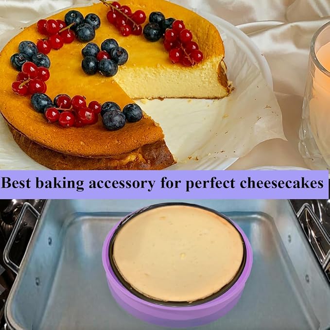 Silicone Cheesecake Pan Protector for 7 inch and 7.5 inch Round Springform Pan, Cheesecake Water Bath Protector,Baking Accessories Preventing Water Entry,8 inch