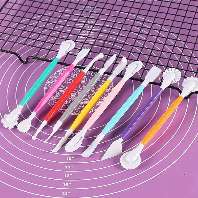 9PCS Clay Tools for Kids & Adult, UUSYCUN Plastic Air Dry Clay Tool Kit, Double-Head Sculpting Tools for Pottery, Polymer, Air Dry Clay, Modeling, Shaping, Cake Decoration