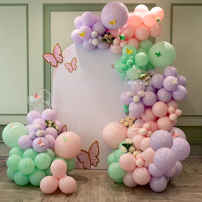 Daisy Pastel Balloons Arch Kit 156pcs 18 12 5 Inch Macaron Balloon Arch Kit with DIY Daisy Flower Balloons for Birthday Baby Shower Wedding Anniversary Spring Daisy Theme Party Decoration