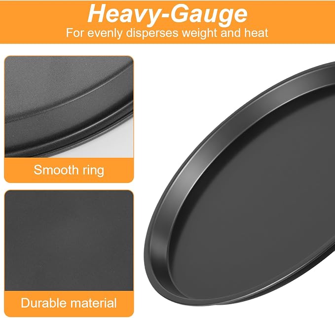 10 Inch Cookie Cake Pan, Round Cake Pan Round Cookie Sheet Nonstick Giant Shollow Baking Pans Cakes Tray Pans for Home Kitchen Baking