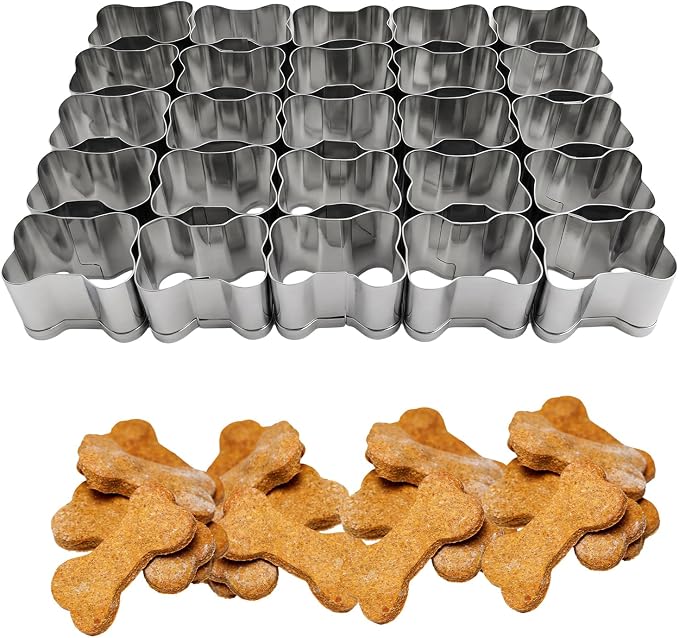 Bone Cracker Cutter Stainless Steel Cookie Cutter Mold, Makes 25 Mini Bone Biscuits at Once, Baking Tool for Party Snacks, DIY Gift Treats