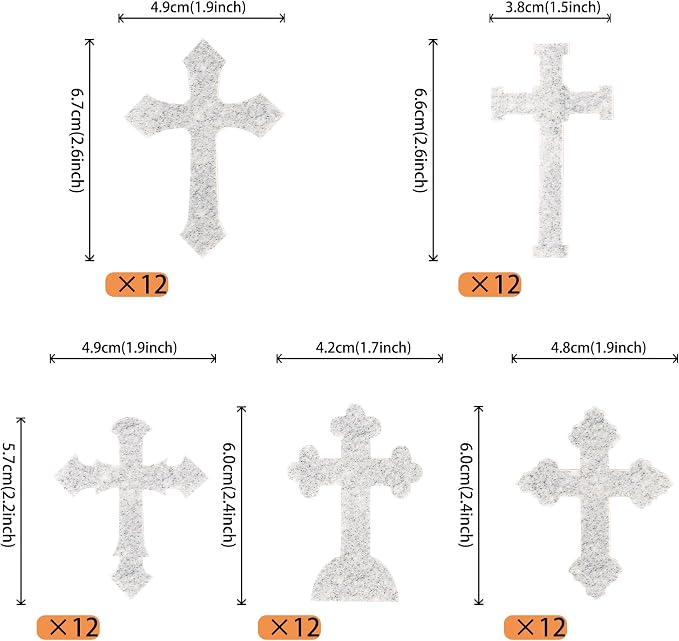60 PCS Edible Cross Cupcake Toppers God Bless and Baptism Cupcake Toppers Edible Cross Cupcake Pick First Communion Cake Decorations for Religious Theme Baby Shower Birthday Party Supplies Silver