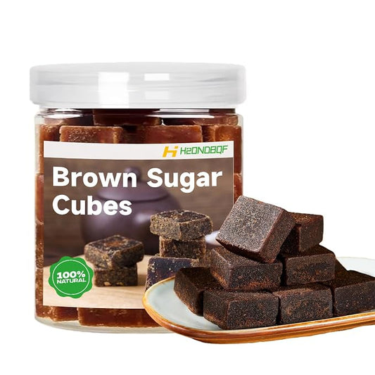 Brown Sugar Cubes, Deep Molasses Richness Raw Cane Demerara Sugar, Handmade Ancient Black Sugar, for Tea and Coffee Gourmet Bakers Seeking Complex Sweetness. 200g/7.05oz