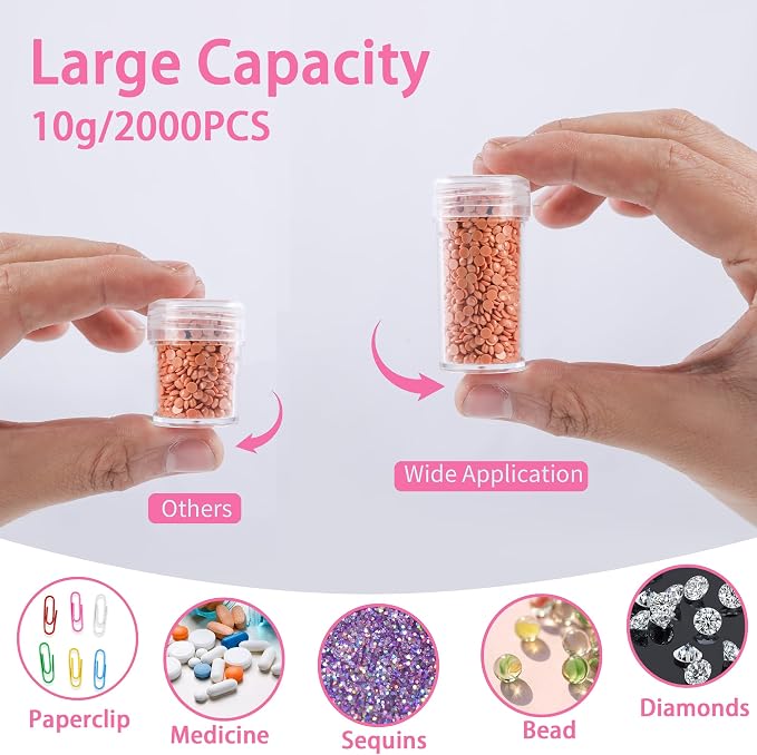 LYMUSUMI 30 Slots Diamond Art Storage Containers Portable Bead Storage Boxes for Diamond Painting Accessories and Tools Pinkfor Adults