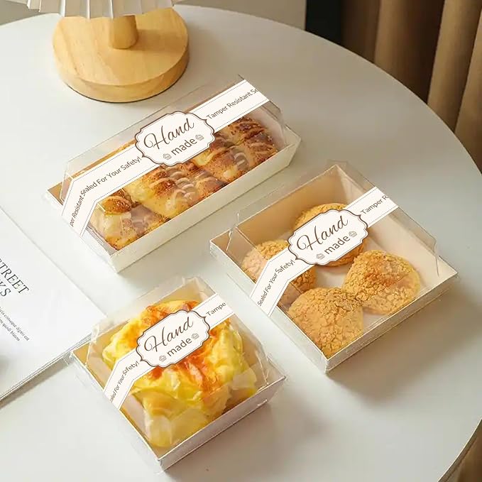 500 Pcs Tamper Evident Seal Stickers for Food Packaging - 9x1 Inch Security Labels, Tamper Proof Stickers for Bakery Boxes, Handmade Products, Restaurant Takeout & Retail Bags