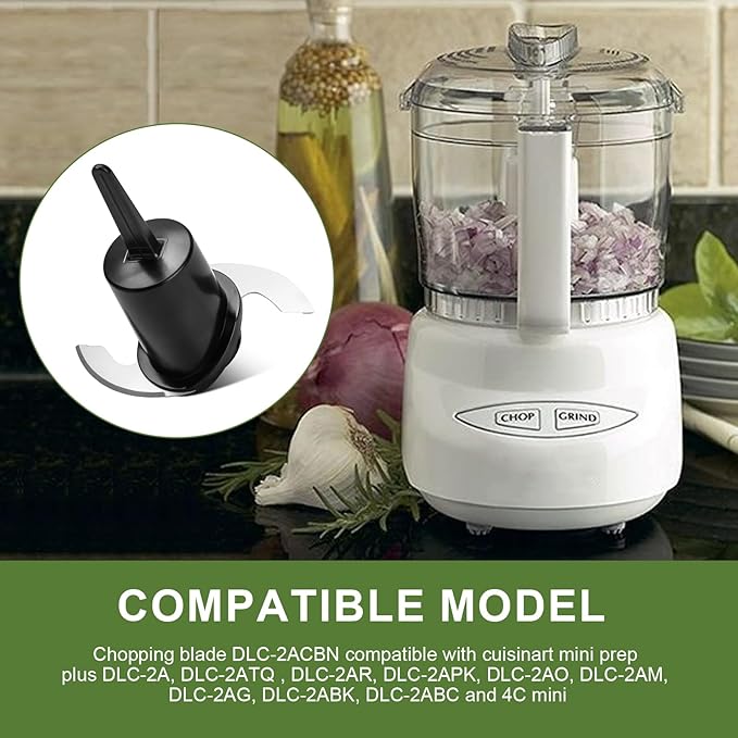 DLC-2ACBN Mini Prep Plus Chopping Blade for Cuisinart Food Processor DLC-2A | Food Processor Blade Compatible with DLC-2A Cuisinart Mini Prep Plus Food Processor 3 Cup, Black, 1 PCS