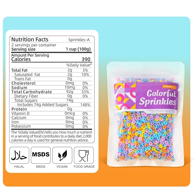 Edible Flowers Sprinkles for Cake Decorating 7 oz Rainbow Flower Blossoms Confetti Pastel Daisy Sugar Sprinkles for Baking Cupcake, Cookie, Donut Dessert Decoration, Wedding Spring Party Supplies