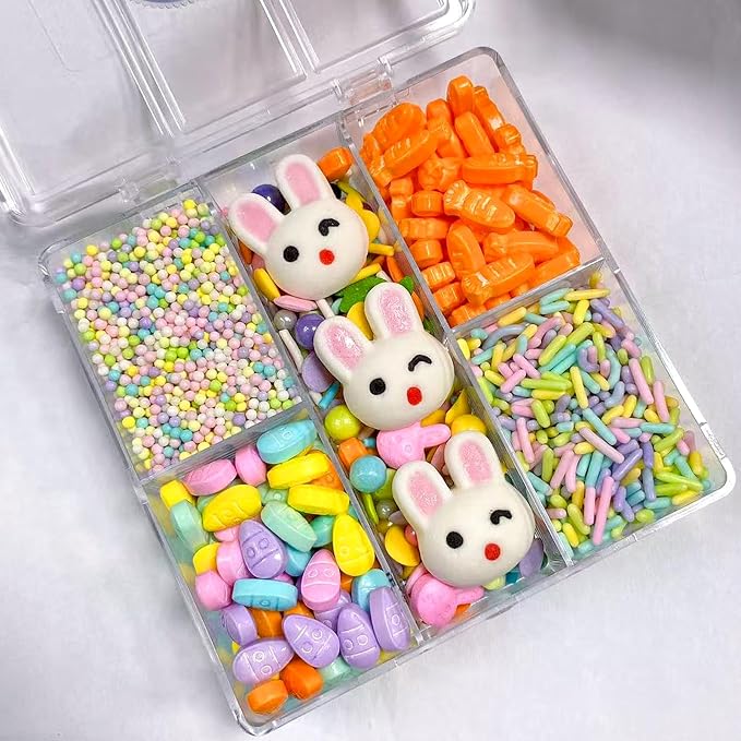 Sentovac Easter Sprinkles Pastel Nonpareils Jimmies Bunny Carrot Egg Mix Edible Sprinkle for Cake Decorating Candy Cookie Baking Decorations Spring Easter Supplies